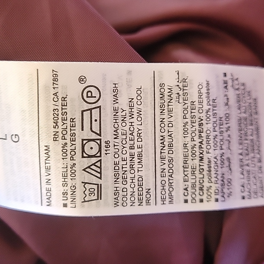 Old Navy brushed maroon button close fully lined car coat, sz L - Picture 6 of 6